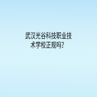武汉光谷科技职业技术学校正规吗？