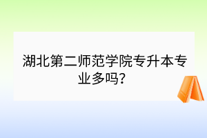 湖北第二师范学院专升本专业多吗？