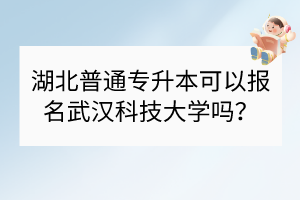湖北普通专升本可以报名武汉科技大学吗？