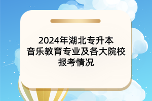 2024年湖北专升本音乐教育专业及各大院校报考情况