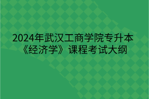 2024年武汉工商学院专升本《经济学》课程考试大纲