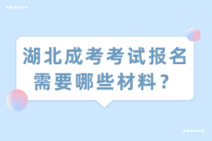 湖北成考考试报名需要哪些材料？