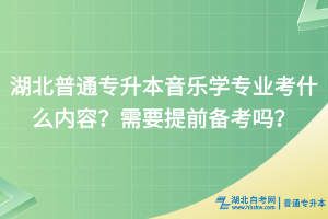 湖北普通专升本音乐学专业考什么内容？需要提前备考吗？