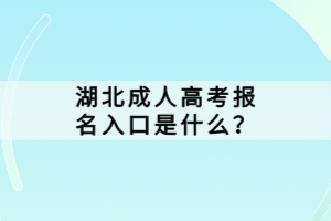 湖北成人高考报名入口是什么？