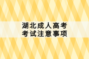 湖北成人高考考试注意事项