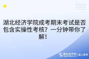 湖北经济学院成考期末考试是否包含实操性考核？一分钟带你了解！