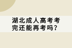湖北成人高考考完还能再考吗？