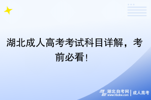 湖北成人高考考试科目详解，考前必看！