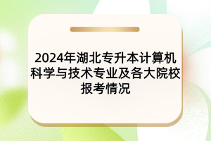 2024年湖北专升本计算机科学与技术专业及院校报考情况