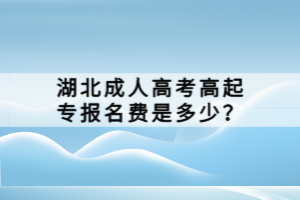 湖北成人高考高起专报名费是多少？