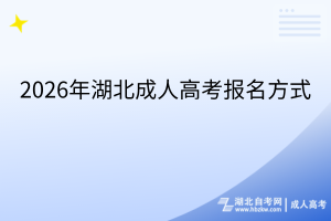 2026年湖北成人高考报名方式