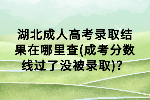 湖北成人高考录取结果在哪里查(成考分数线过了没被录取)？