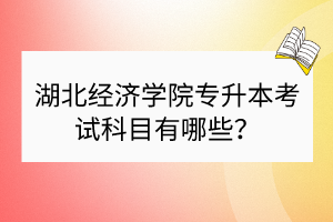 湖北经济学院专升本考试科目有哪些？