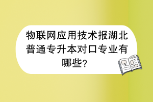 物联网应用技术报湖北普通专升本对口专业有哪些？