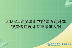 2025年武汉城市学院普通专升本视觉传达设计专业考试大纲