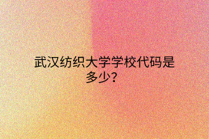 武汉纺织大学学校代码是多少？