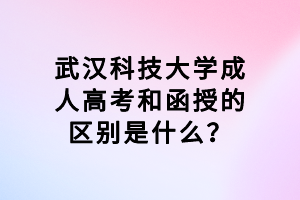 武汉科技大学成人高考和函授的区别是什么？