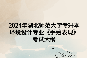 2024年湖北师范大学专升本环境设计专业《手绘表现》考试大纲