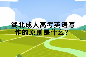 湖北成人高考英语写作的原则是什么？