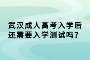 武汉成人高考入学后还需要入学测试吗？