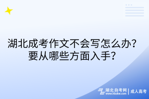 湖北成考作文不会写怎么办？要从哪些方面入手？