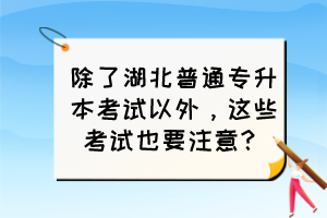 除了湖北普通专升本考试以外，这些考试也要注意？