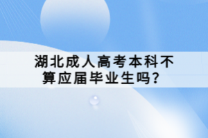 湖北成人高考本科不算应届毕业生吗？
