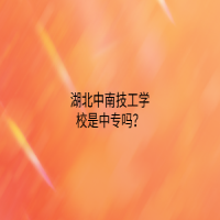 湖北中南技工学校是中专吗？