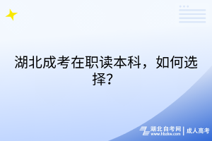 湖北成考在职读本科，如何选择？