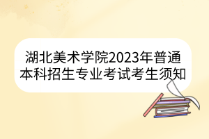 湖北美术学院2023年普通本科招生专业考试考生须知