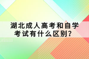 湖北成人高考和自学考试有什么区别？