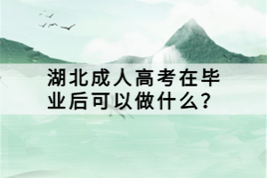 湖北成人高考在毕业后可以做什么？