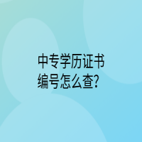 中专学历证书编号怎么查？
