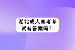 湖北成人高考考试有答案吗？