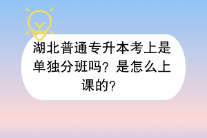 湖北普通专升本考上是单独分班吗？是怎么上课的？
