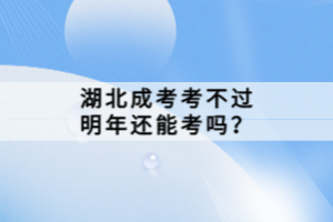 湖北成考考不过明年还能考吗？