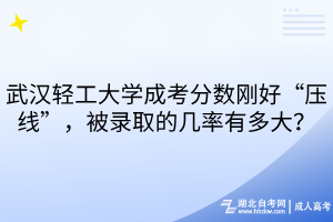 武汉轻工大学成考分数刚好“压线”，被录取的几率有多大？