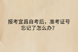 报考宜昌自考后，准考证号忘记了怎么办？