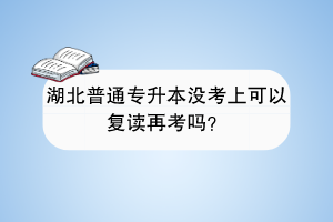 湖北普通专升本没考上可以复读再考吗？