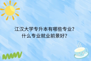 江汉大学专升本有哪些专业？什么专业就业前景好？