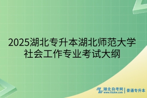 2025年湖北师范大学普通专升本社会工作专业考试大纲