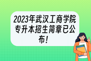 2023年武汉工商学院专升本招生简章已公布！