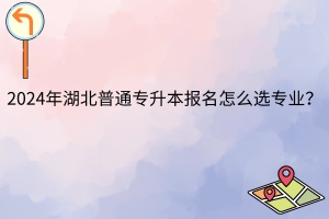 2024年湖北普通专升本报名怎么选专业？