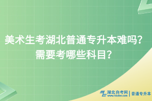 美术生考湖北普通专升本难吗？需要考哪些科目？