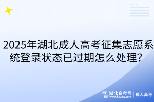 2025年湖北成人高考征集志愿系统登录状态已过期怎么处理？