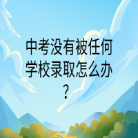 中考没有被任何学校录取怎么办？