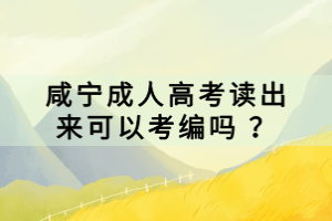 咸宁成人高考读出来可以考编吗 ？