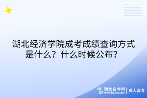 湖北经济学院成考成绩查询方式是什么？什么时候公布？