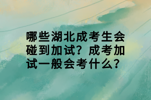 哪些湖北成考生会碰到加试？成考加试一般会考什么？
