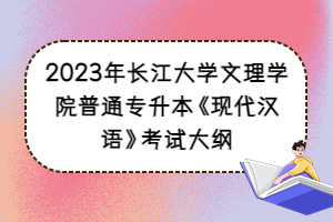 2023年长江大学文理学院普通专升本《现代汉语》考试大纲